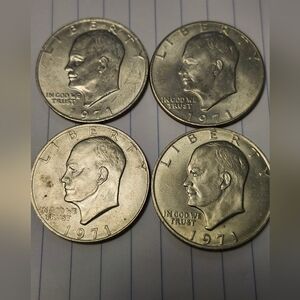 1971 Eisenhower Dollar Coins Set Of Four